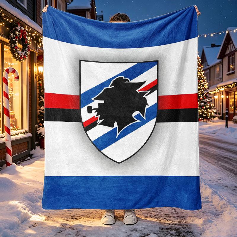UC Sampdoria Pattern Blanket for Home Decoration, Bed, Sofa, Car Travel, Camping, Suitable for All Seasons, Birthday Christmas Gift