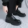Zapatos de cuero otoño negocios formales estilo británico arañazo manual casual novio zapatos de boda