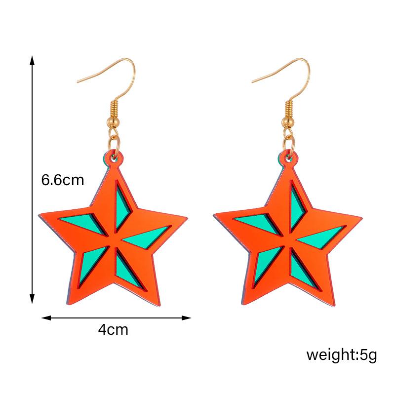 

Акриловые рождественские зеркальные серьги-пентаграммы с преувеличенной индивидуальностью и серьги в европейском и американском стиле оранжевый