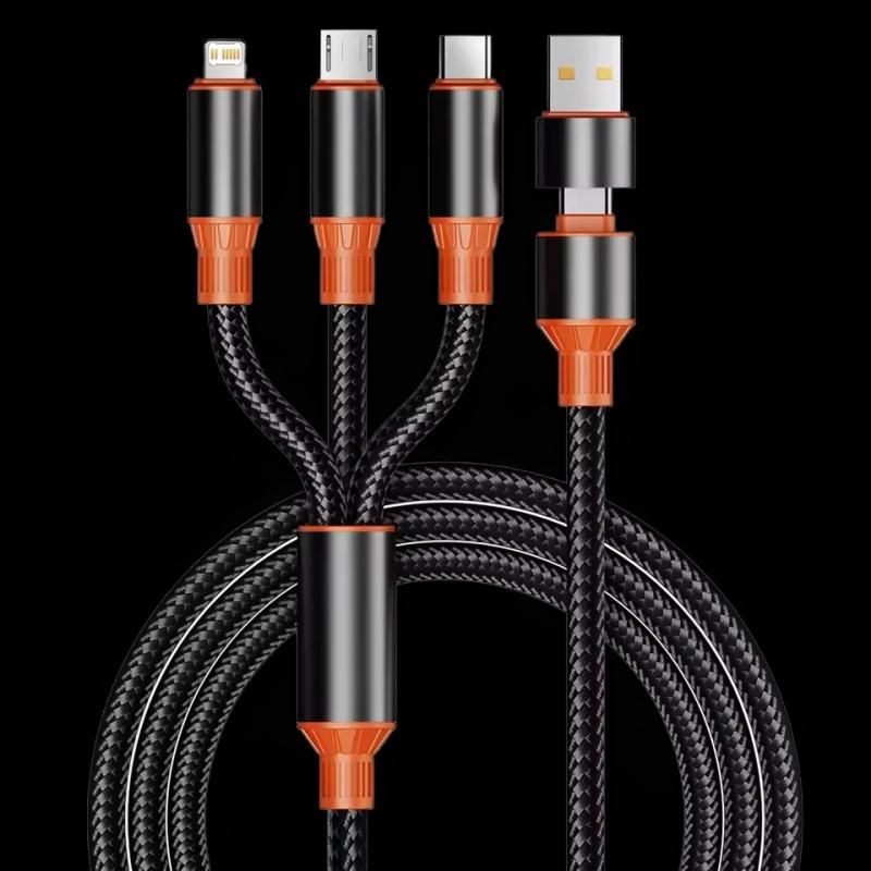 

USB 240 Вт 4 в 1 Многофункциональный Быстрозаряжаемый Телефонный Дата-кабель Шнур USB C на Type C Для iPhone Samsung Huawei Мобильного Телефона 1 PCS