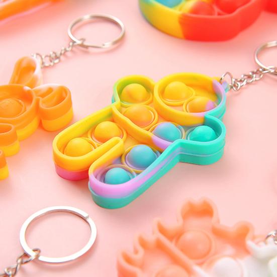 Yousheng Bubble Popping Keychain Students Office Workers Stress Relief Push Bubble Key Ring Backpack Hanging Decoration