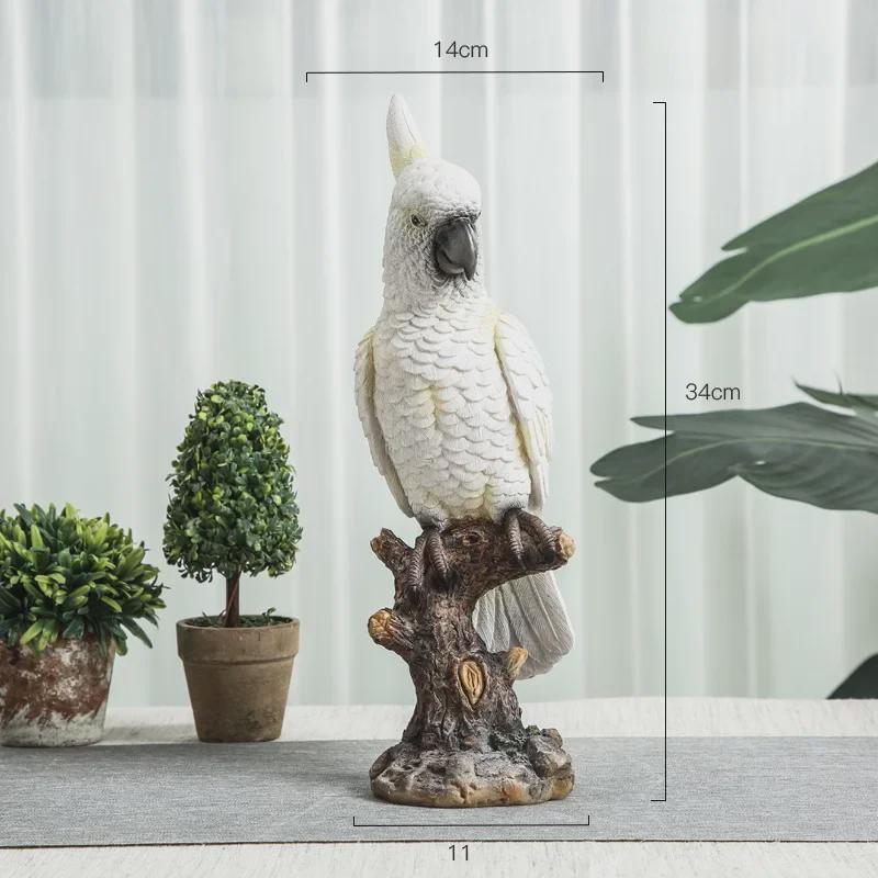 Nordic Pastoral Style Parrot Ornaments - Creative Bird Models for Living Room, Wine Cabinet, TV Stand, and Entryway Decor.