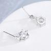 S925 Sterling Silber Doppel Diamant Sechs-Klauen Ohrringe frauen Koreanischen Stil Diamant-Embedded Personalisierte Alle-Spiel Anti-Allergie Ohrringe