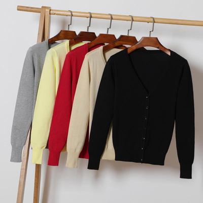 Spring Autumn Loose Outside Sweaters Cardigan Sweater Women's Short Long-sleeved Thin Coat