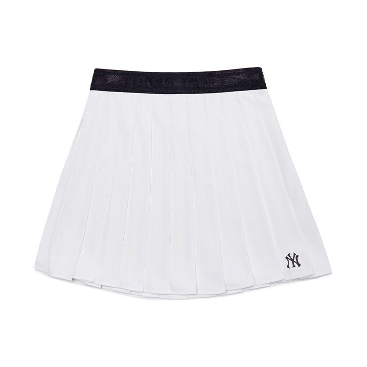 MLB Solid Comfortable Stylish High Waist Sports Casual Skirt Women skirts White 3FSKB0123-50WHS