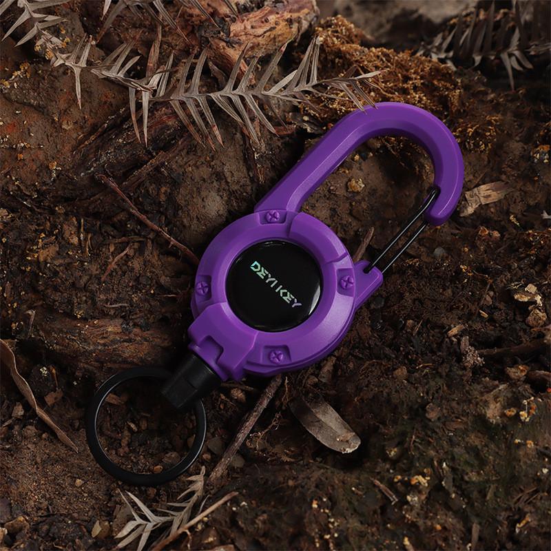 Heavy-Duty Retractable Keychain Stainless Steel Wire Elastic Pull Rope Anti-Lost Extendable Key Ring with Quick Clip for Daily Outdoor Use