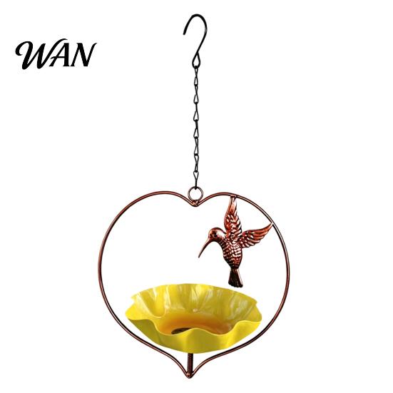 Heart-shaped Bird Feeder Outside Hummingbird Feeder, Weather-proof Metal Butterfly Bath, Bath Hanging Feeding Bowl for Outdoor Garden Patio Yard