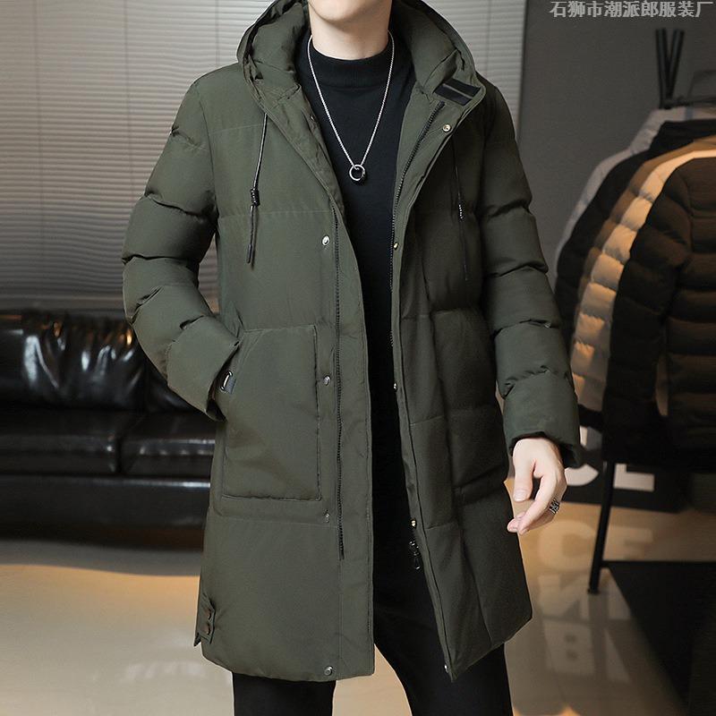 Winter new large size cotton clothes urban men's green medium and long cold cotton clothes men's warm jackets
