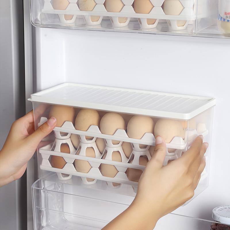 Modern Home Storage Handheld Multifunction Multi Size Airtight Divided Egg Veggie Organizer Box for Kitchen Pantry Fridge
