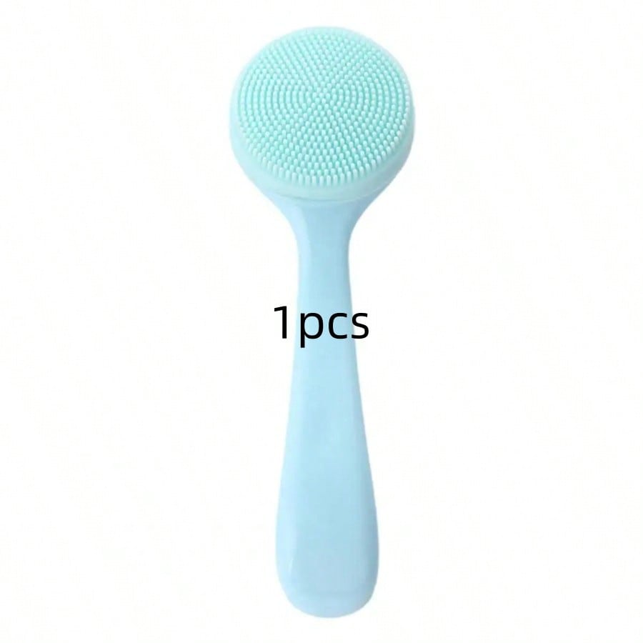 1pc Facial Brush Silicone Facial Cleansing Brush Manual Skin Silicone Exfoliating Brush Handheld Face Scrubber Reusable Facial Cleansing Brush