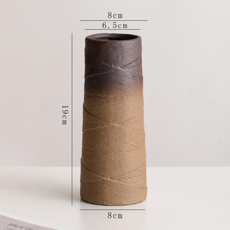 Retro Ceramic Vase for Dry Flowers & Green Plants - Living Room & Study Decor