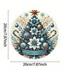 Retro Blue Christmas Tree Metal Tin Sign Wall Art for Farmhouse Home Kitchen Decor