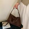 Autumn and winter Maillard color suede retro fashion shoulder messenger women's bag simple versatile bag