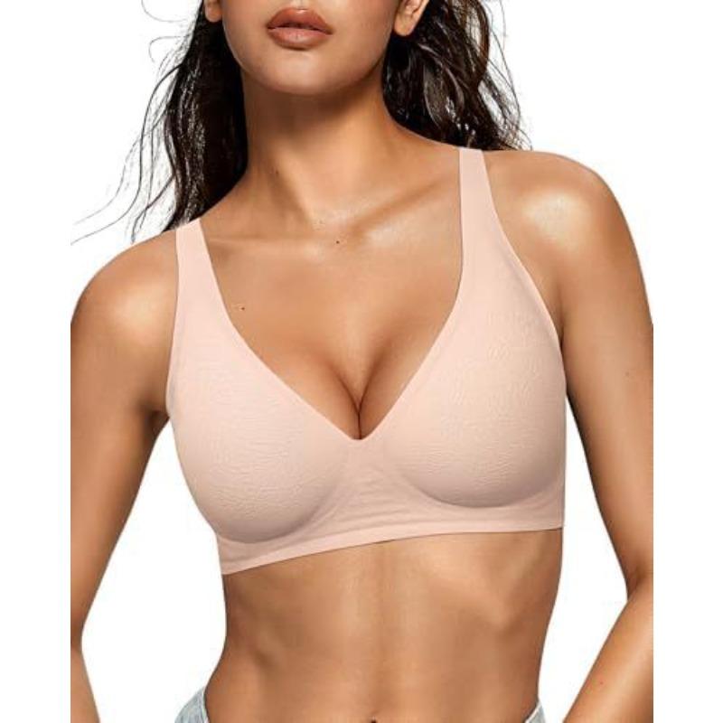 Women's Deep, Bra No Rim Comfort Bra Support No Rim Bra, Shirt Gather Bra