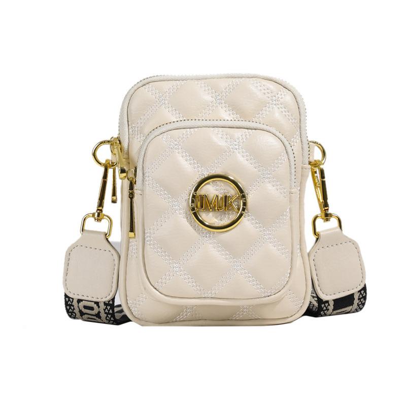 

Четыре сезона Новая женская сумка высокого класса Ромбовидная вышивка нитью Модная универсальная одноплечевая косая трехслойная маленькая квадратная сумка vertical 13cm * 13cm * 18cm * 6cm