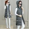 Gilet di cotone da donna di media lunghezza autunno e inverno moda con cappuccio slim taglie forti