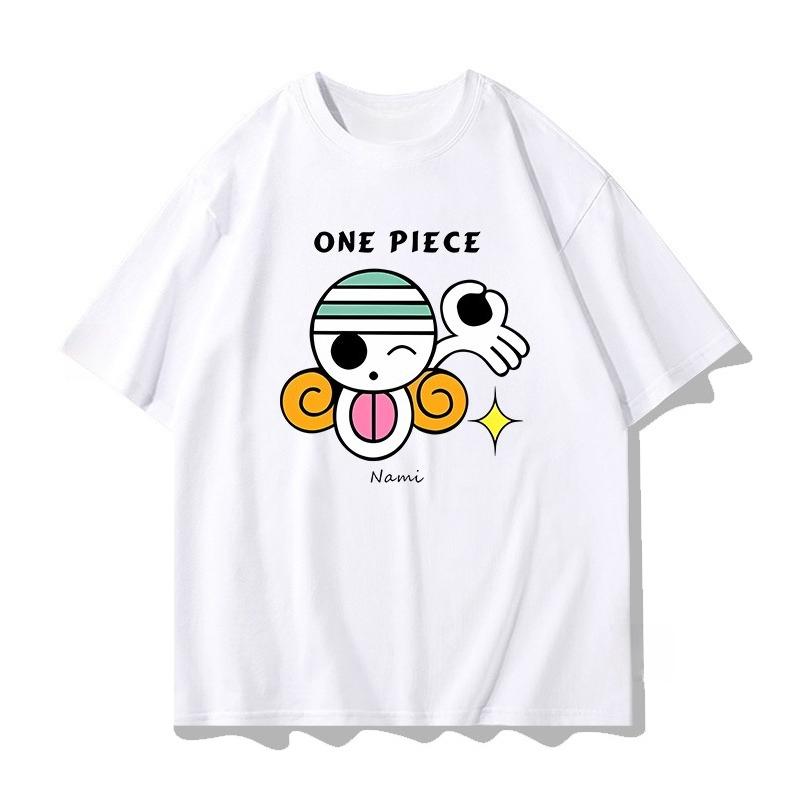 

ONE PIECE Anime Pirate Joint Shortsleeved Tshirt Mens Summer Luffy Zorona Mei French Childrens Clothes Trendy Brand Clothing 4XL