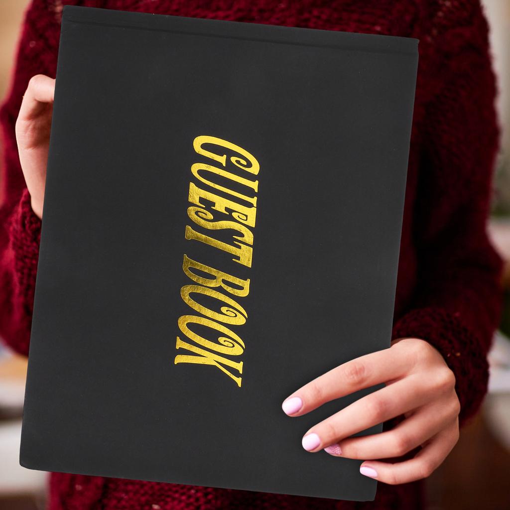 Wedding Guest Book Elegant Memory Book for Signing Messages Scrapbook for Ceremony Funeral Graduation Birthday Party