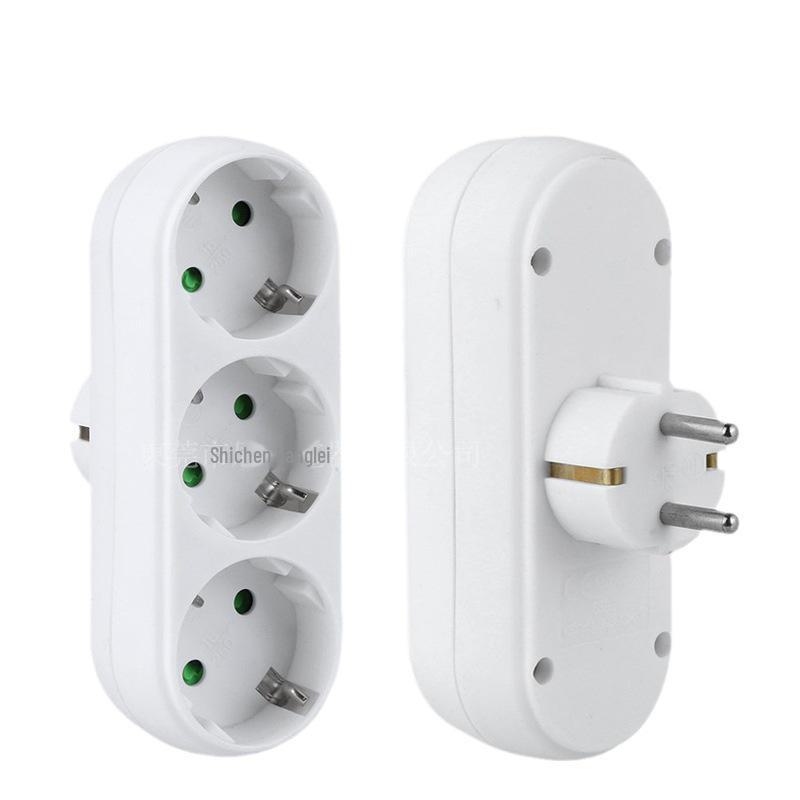 Plugue de conversão de energia europeu/alemão: Adaptador de soquete 1 para 3