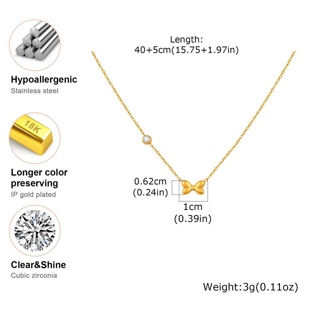 Xiaomi Vnox Cute Butterfly Element Anklet Necklace,Stainless Steel Chain Zircon Bow Drop,Diverse Hand Ear Wear Jewelry For Women Girls