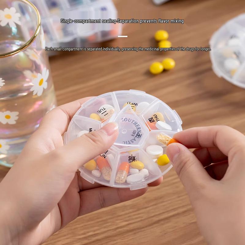 Compact 7-Day Travel Pill Organizer Box