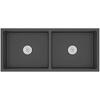 Kitchen Sink - VIDAXL - Rectangular - 2 Bowls - Black Stainless Steel - Contemporary Design