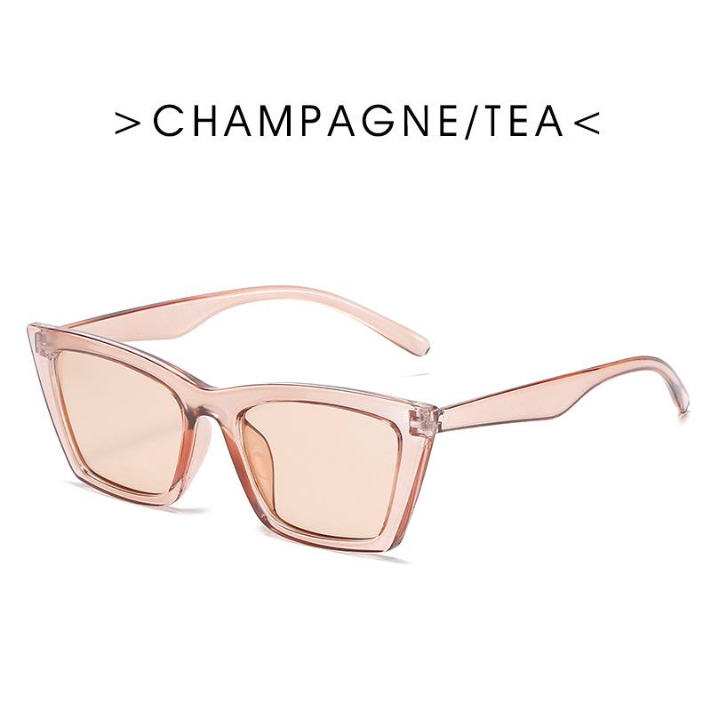 Glossy Black Minimalist Square Sunglasses - No Makeup Look for Women, Trendy Ins Style