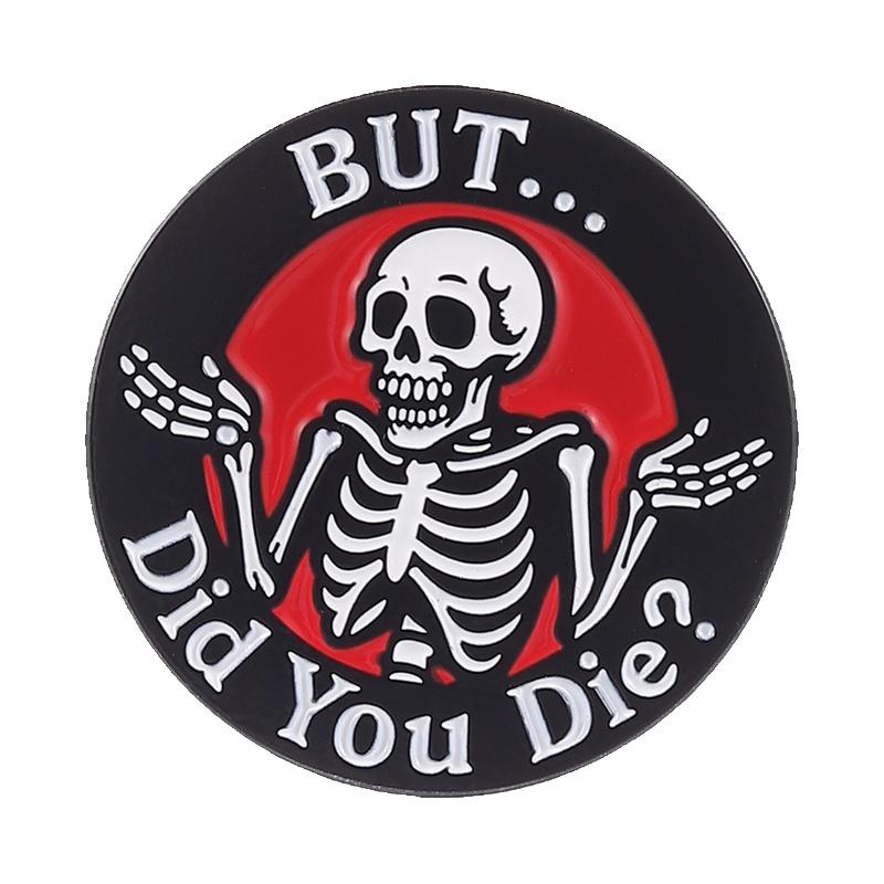 Gothic Skeleton Enamel Pins Set Humorous Skull Quote Brooches Edgy Fashion Lapel Badges Funny Gift For Women Men