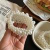 White Women Bracelet Elastic Wide Bangle Simple Pearls Bracelet  Party