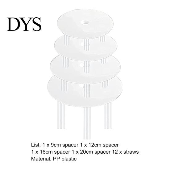 Cake Stand 1 Set Reusable Round Spacers Waterproof BPA Free Stacking Separator Plates 12 Rods 4 for Cakes of 4/6/8/10 Inches