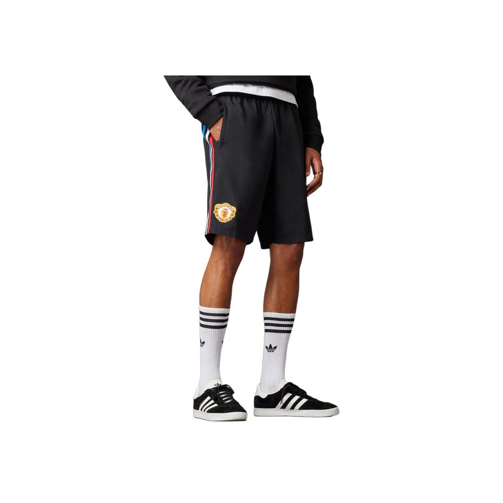 Adidas X Stone Roses Manchester United Three-Stripe Color Block Culture Football Pants Men Bottoms Black IP9189