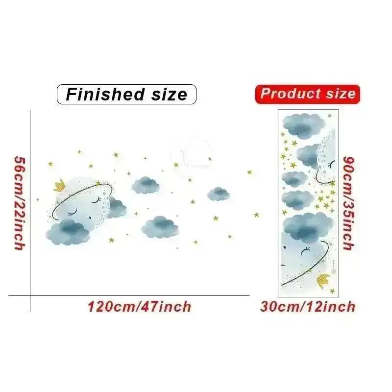 

1 Pcs Sleeping Crown Moon Wall Stickers For Boys Girls Bedroom Children Room Wall Decor Kids Room Decoration Decoration Home