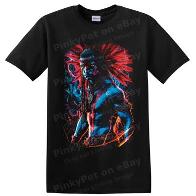 Jake Sully Avatar T Shirt Neon Blue Warrior Portrait Sci Fi Movie Art Fan Tee