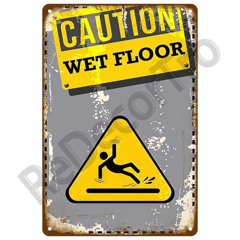 Caution Warning Metal Sign For Safety Signs Danger Beware Tin Sign Plate Home Wall Decor Vintage Plaque Home Art Painting Poster