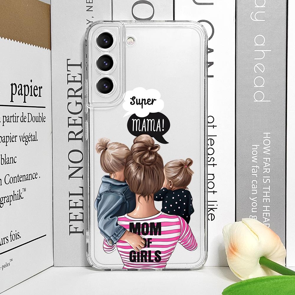 

Fashion Super Mama Mom Dad Phone Case for Samsung Galaxy S22 S23 S24 S25 Plus Ultra S21 FE 5G Baby Boy Girl Covers Shell Fundas Samsung S25