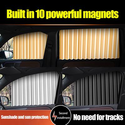 1 Pair Side Window Shades Curtains For Car Front Rear Window Film Heat Insulation Sun Protection Magnets Car Sunshade Curtain