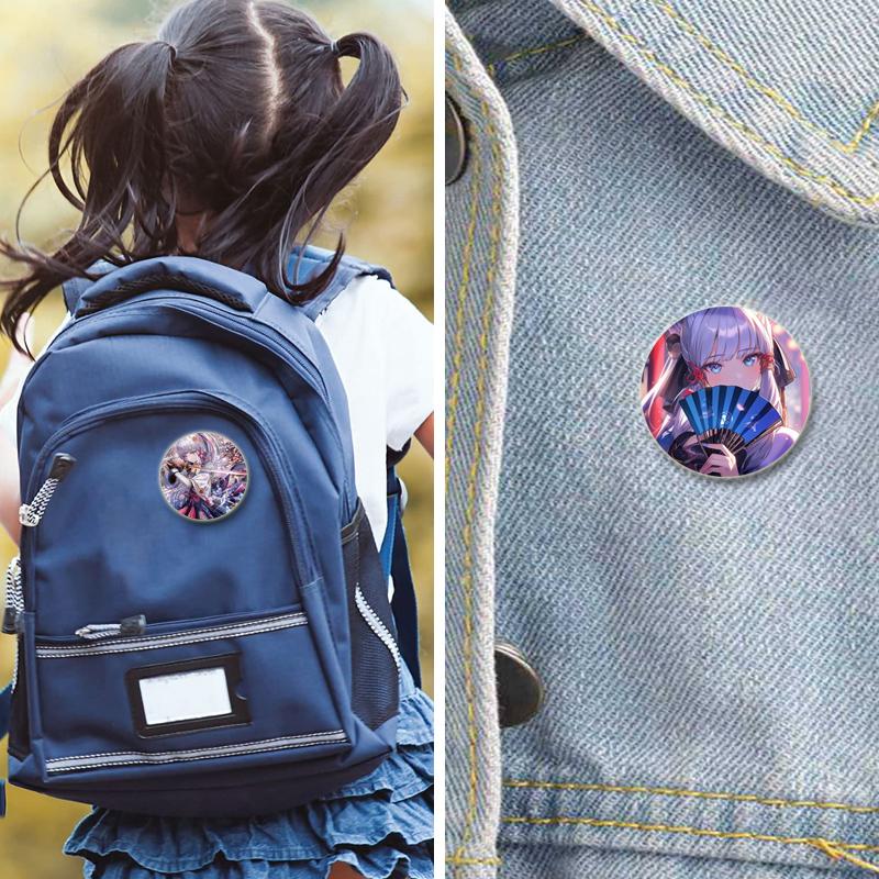 32/44/58mm Kamisato Ayaka Cartoon Badge Cute Tinplate Brooches Handmade Creative Enamel Pins for Clothes Backpack Gift Jewelry Accessories