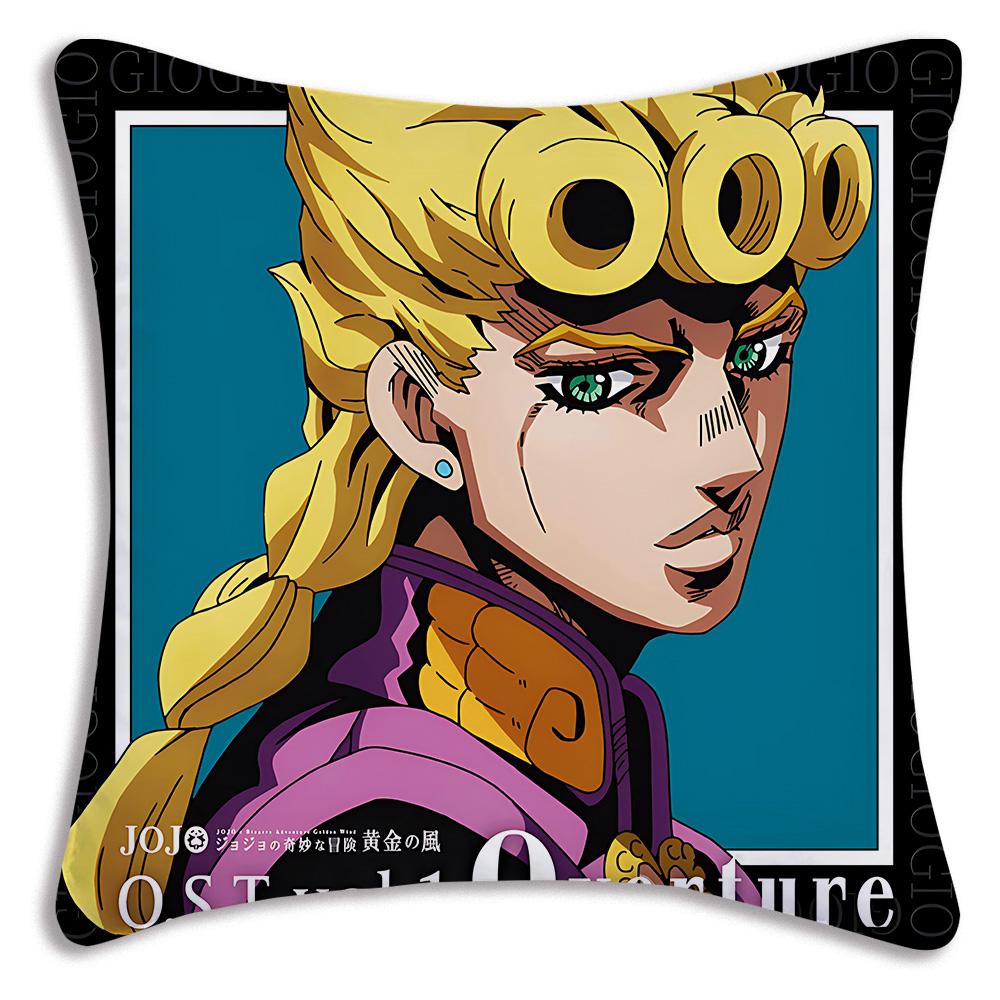 Cute JoJos Bizarre A-Adventure Pillow Covers Cartoon Sofa Decorative Home Double-sided Printing Short Plush Cute Cushion Cover