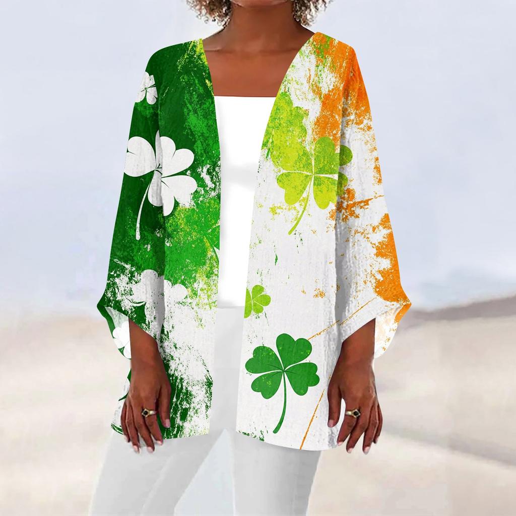 Women's Casual And Fashionable Valentine's Day  Printed Lightweight Mid Length Jacket Cardigan