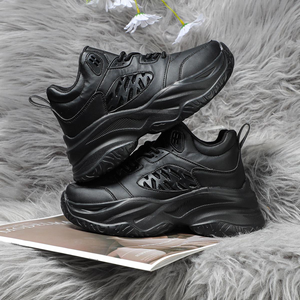 

Неуклюжие кроссовки, трендовая обувь на толстой подошве, увеличивающая обувь, модная повседневная спортивная обувь, удобная модная обувь на мягкой подошве 45 чёрный