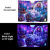 Fluorescent Hanging Blanket UV Purple Light Waterfall Forest Home Decor Painting Living Room Background Cloth Bedroom Headboard Hanging Cloth Blanket