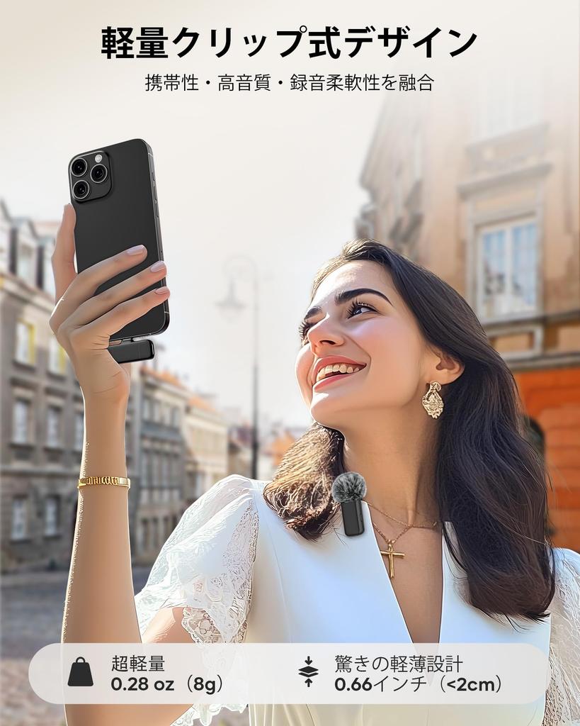 KUKIHO Wireless Lapel Microphone Wireless Compatible with iPhone 17 and All and Android This Mini Microphone Offers 6 Hours of Continuous Battery 36