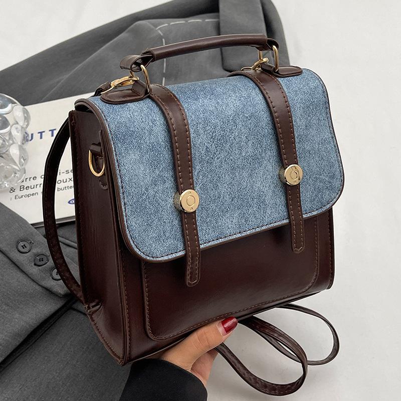 

Винтажный рюкзак, женская сумка-мессенджер через плечо, нишевая текстурная сумка, студенческий многофункциональный рюкзак