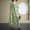 2025 Summer Floral Vacation Style Travel V-Neck Vintage Long Flesh Covering Dresses