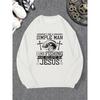Men's "I Am A Easy Man" Casual Crew Neck Sweatshirt, Loose Fit Solid Color.