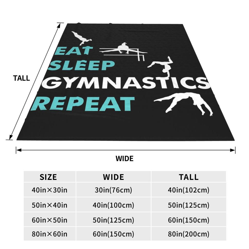 Eat,Sleep, Gymnastics, Repeat Gymnastics Blanket Soft Warm Flannel Throw Blanket Bedding for Bed Living room Picnic Home Sofa