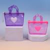 Solid Color Heart-Shaped Storage Bag Mini Waterproof Coin Purse Handheld Keychain Earphone Bag Water Splashing Festival