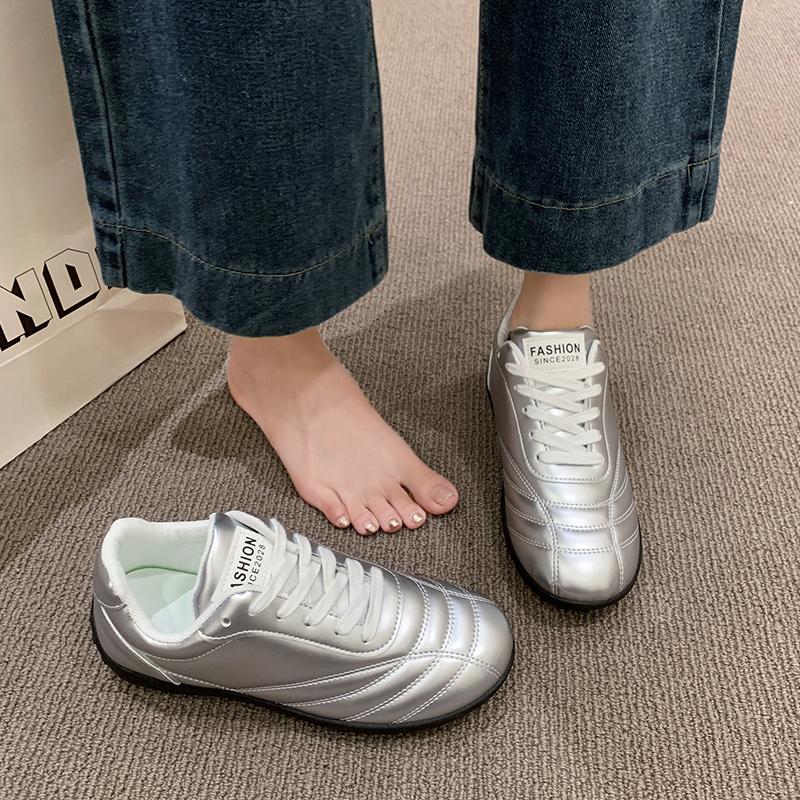 Autumn New Trend Korean Version Temperament Fashion Foreign Style lace-up Round toe Versatile Casual Comfortable flat shoes