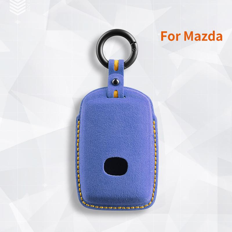 Top Suede Car Key Case Cover Shell For For Mazda 3 Alexa Cx30 Cx-50 Cx-5 Cx5 Cx3 Cx-3 Cx8 Cx-8 Cx9 Cx-9 Protector Keyless Fob