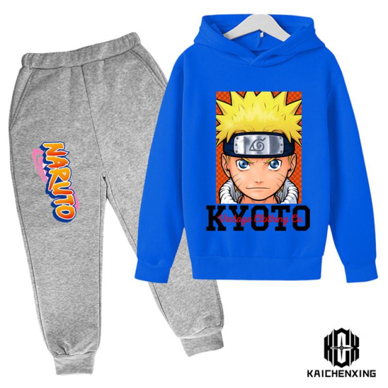 2023 Mode Kinderkleidung Anzug Jungen Naruto Hoodie Hosen 2 Stück Kinder Cartoon Naruto Trainingsanzug Junge Naruto Anzug